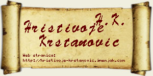 Hristivoje Krstanović vizit kartica